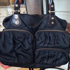 MZ WALLACE gorgeous Kate black & red duffle bag